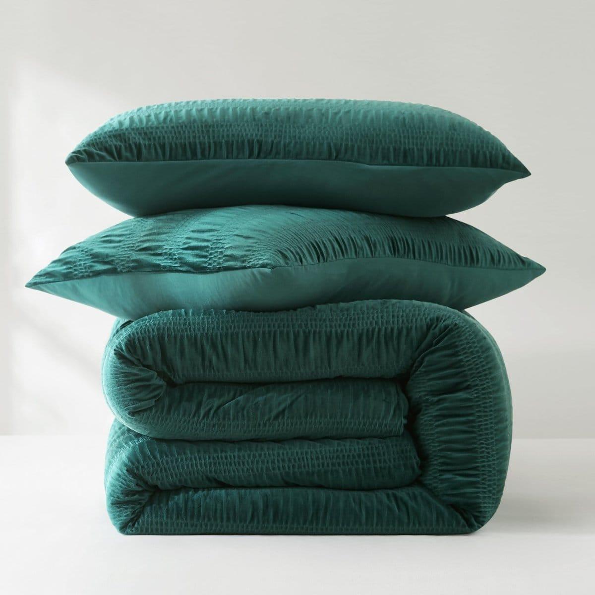 Azalea Ruched Velvet Stripe Comforter Set