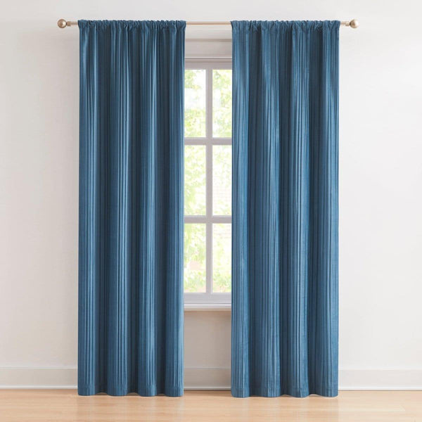 Glam Pleated Velvet Light Filtering Window Curtain Panels