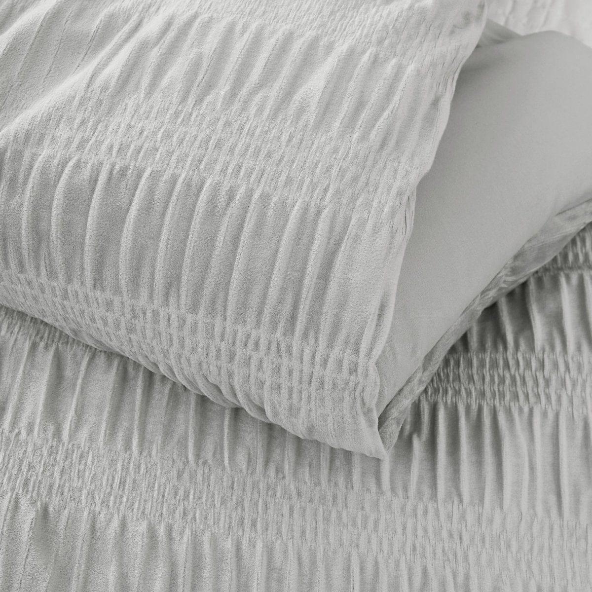 Azalea Ruched Velvet Stripe Comforter Set