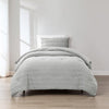 Azalea Ruched Velvet Stripe Comforter Set - Twin/Twin-XL / Light Gray