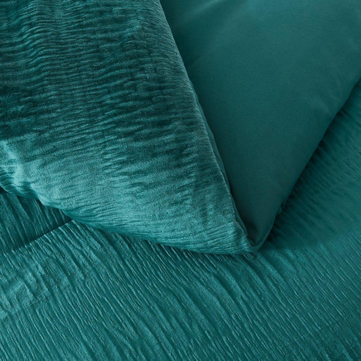 Azalea Ruched Velvet Stripe Comforter Set