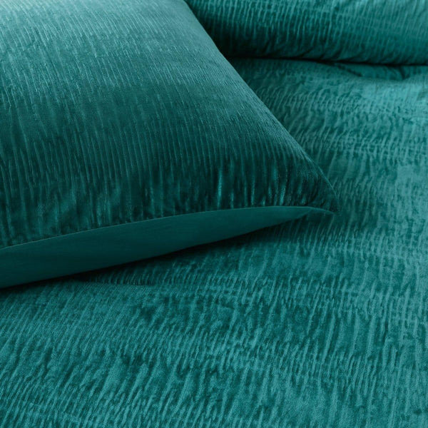 Azalea Ruched Velvet Stripe Comforter Set