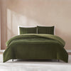 Pleated Groove Comforter Set - Queen / Green