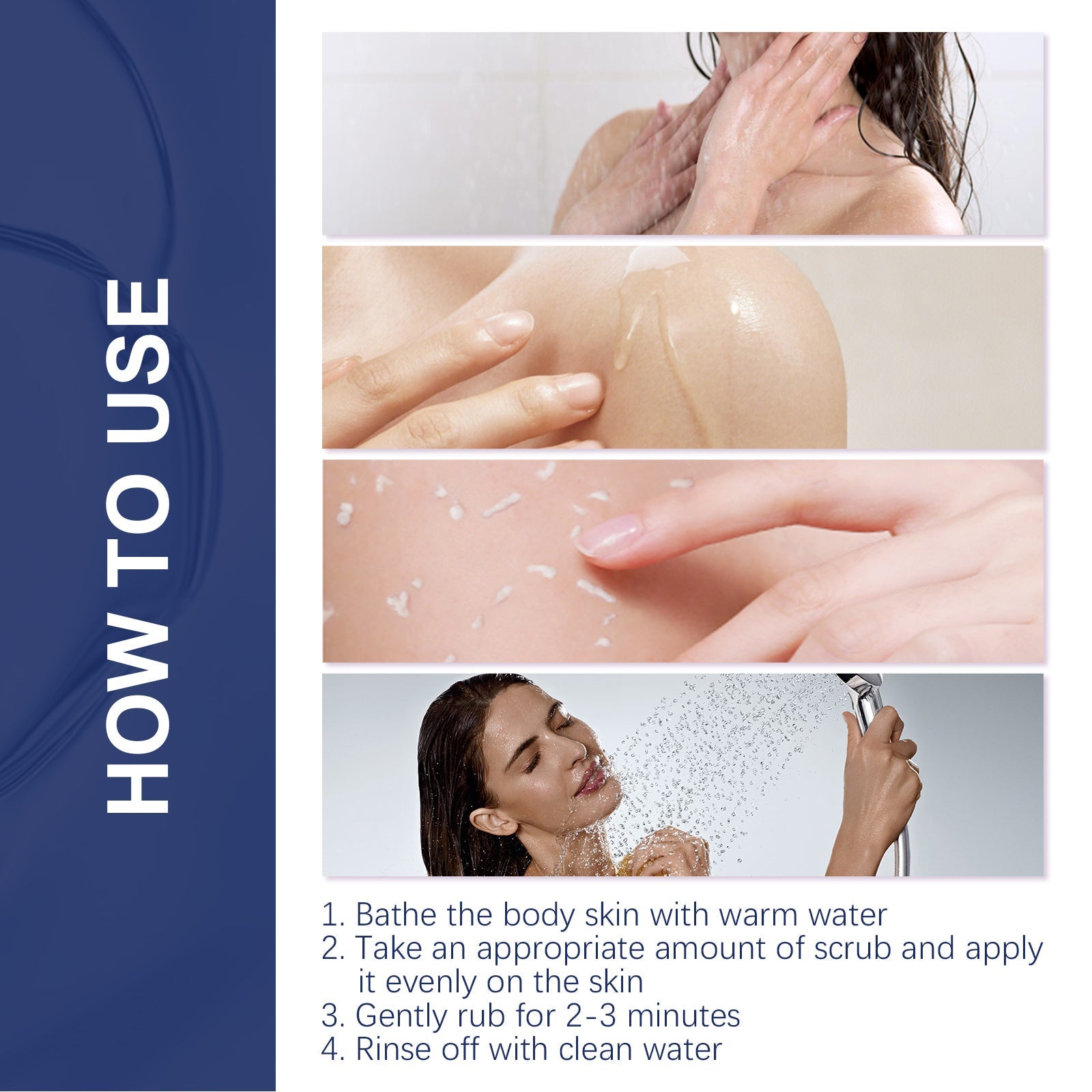 Body Whitening Scrub, Deep Body Cleansing Treatment Gently Exfoliates Dead Skin Whitening Skin