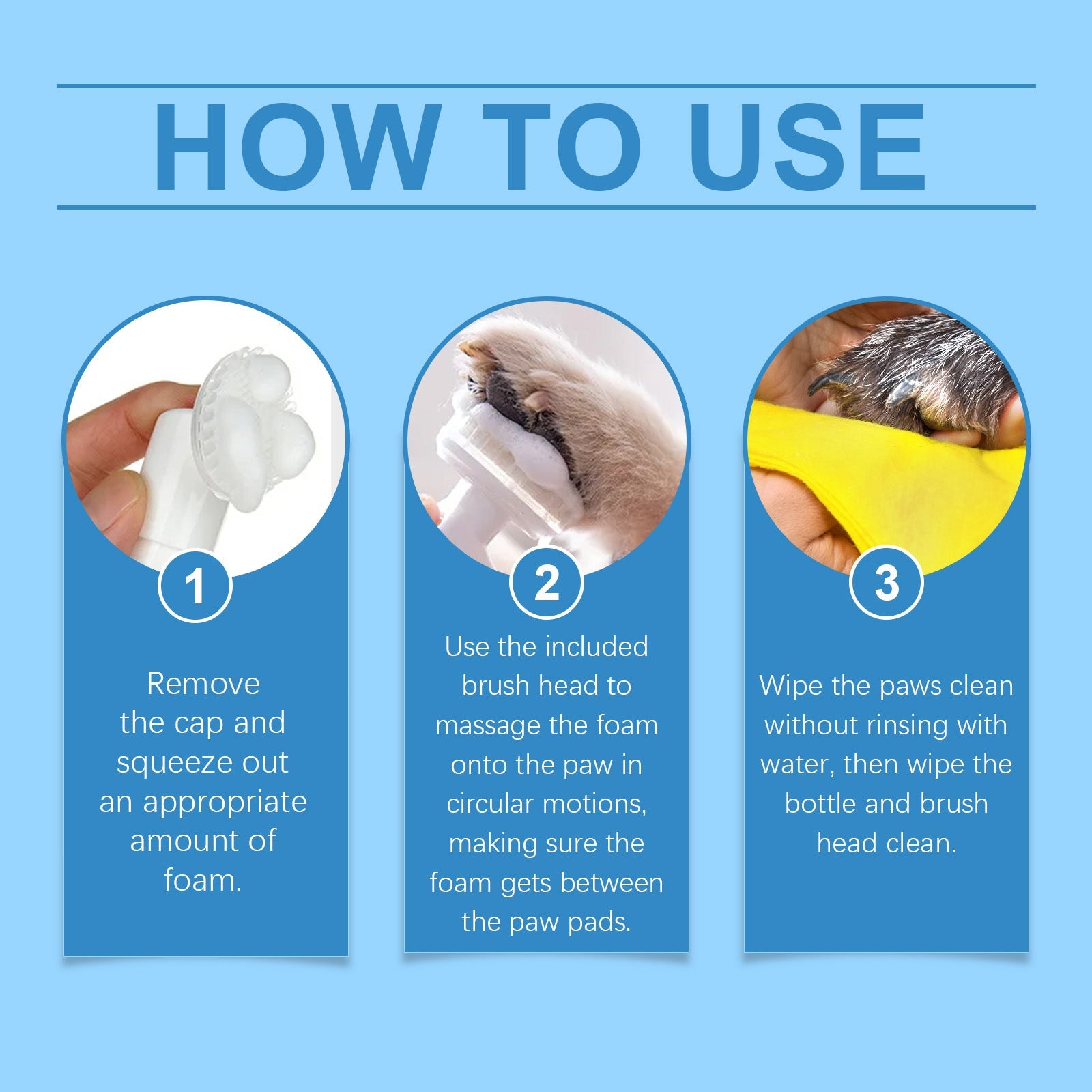 Pet Paw Foam Cleaner Dog And Cat Foot Wash Soles And Pads Care Cleaner