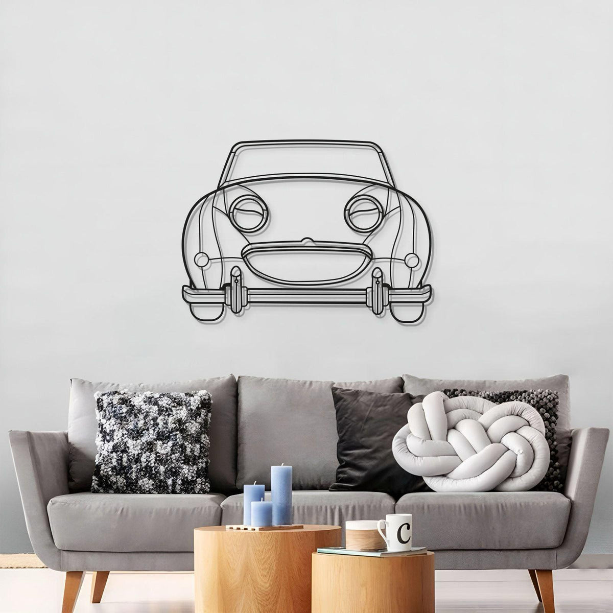 1961 Bugeye Sprite Front View Metal Car Wall Art - MT0061