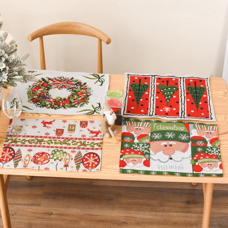 Christmas New Decorative Products Knitted Fabric Meal Mat Creative Knitted Meal Mat Tablecloth Elderly Tree Meal Mat