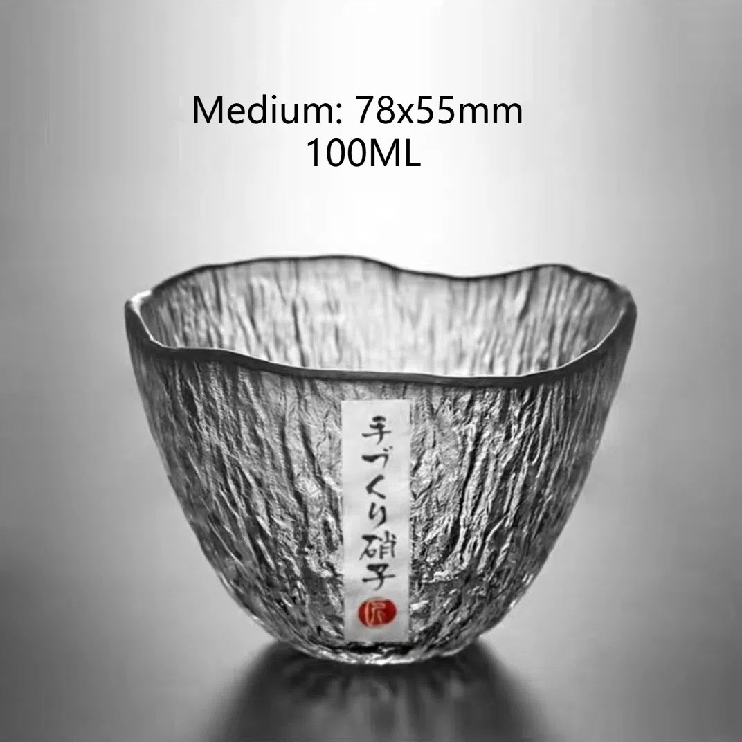 Small personal cup tea tasting cup hammer patterned kung fu heat-resistant glass single cup small cup tea cup