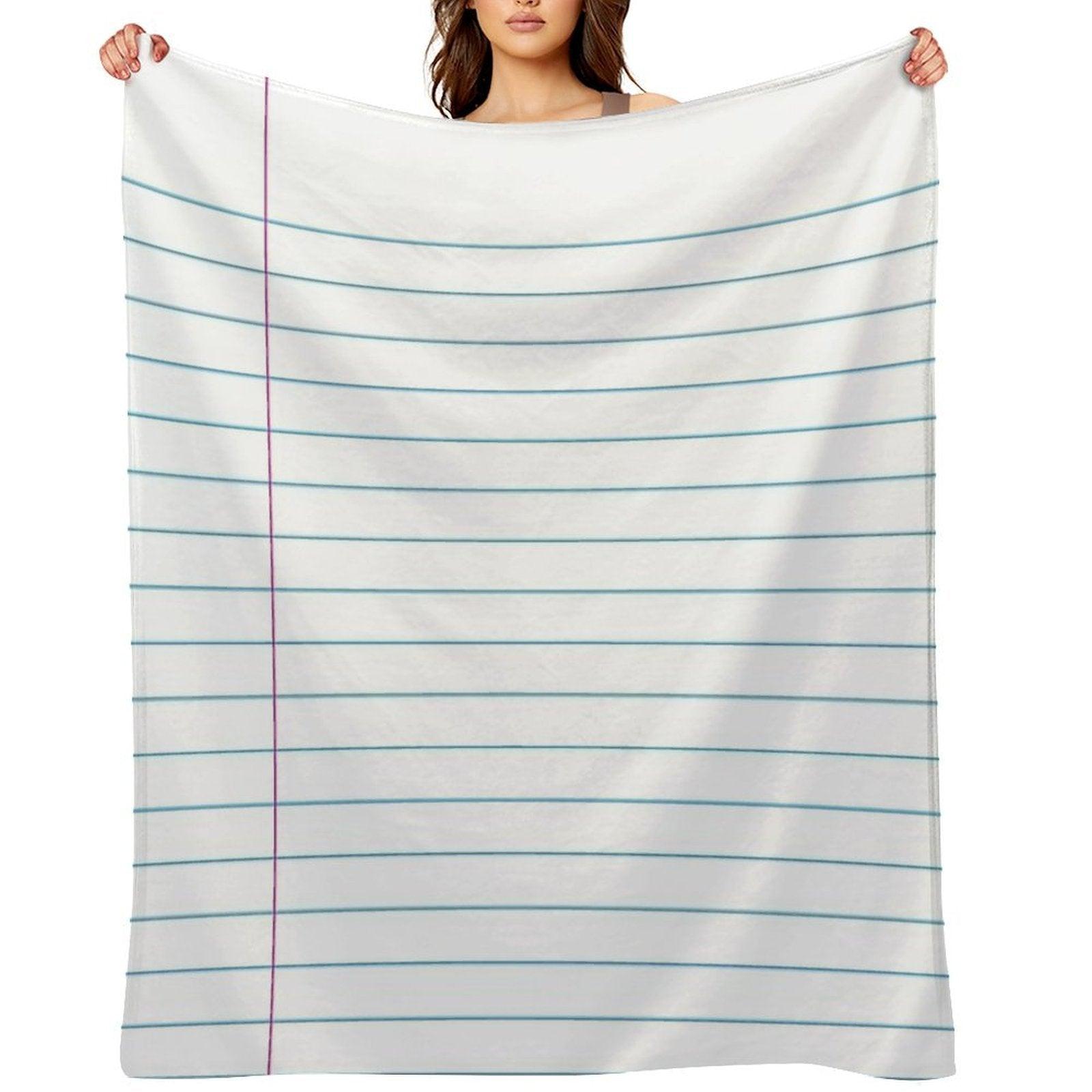 Lined Paper Throw Blanket