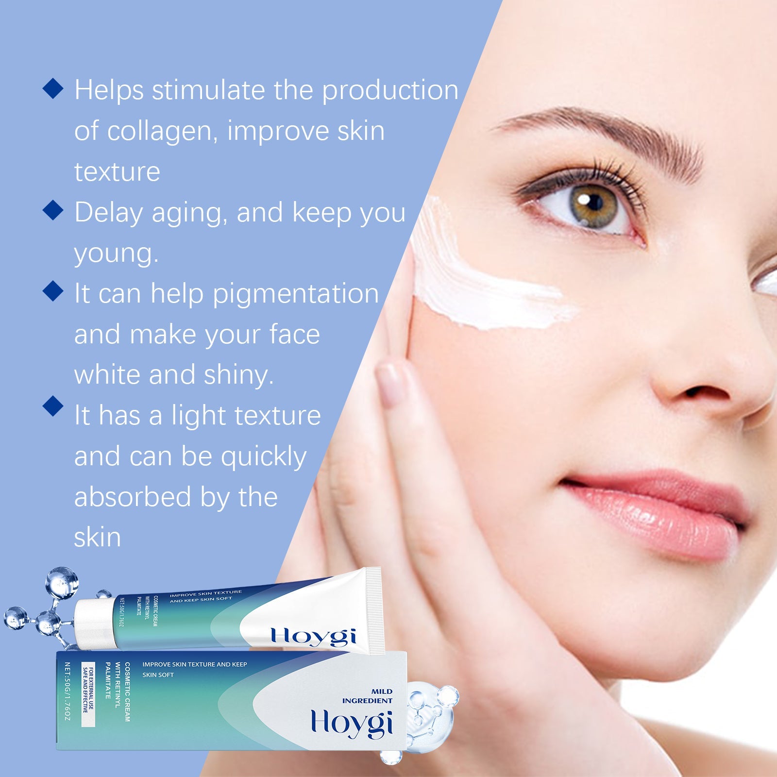 Retinol Cream Hydrates, Moisturizes And Nourishes Facial Skin, Reduces Fine Lines, Improves Skin Quality And Firming Face Cream