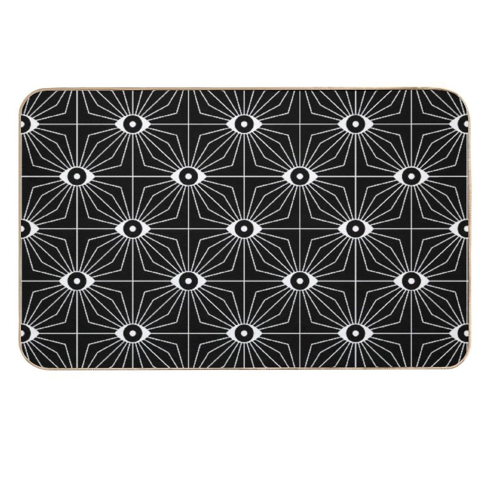 Electric Eyes - Black And White  Toxin-Free Bath Mat