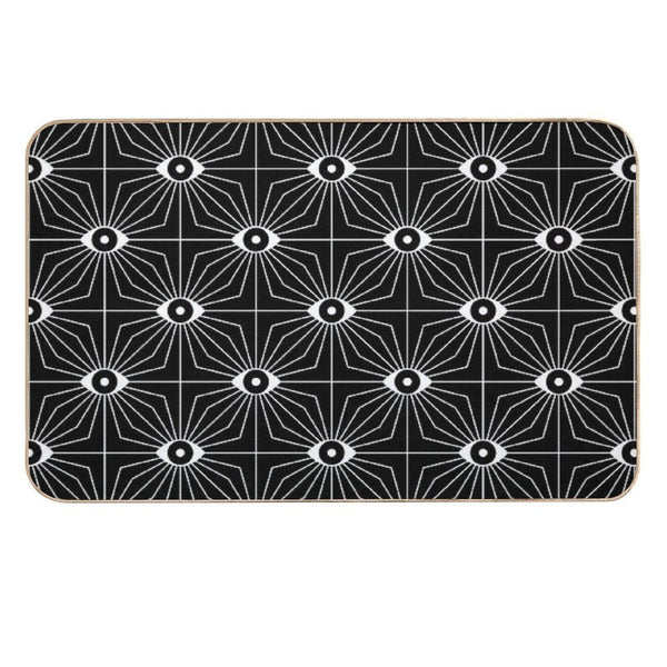 Electric Eyes - Black And White  Toxin-Free Bath Mat