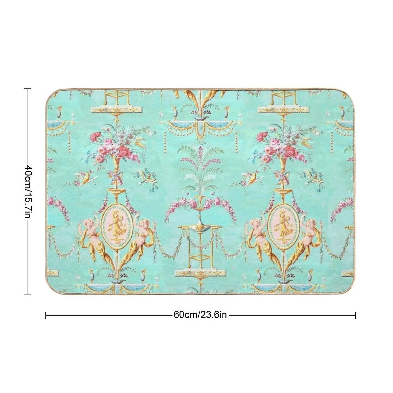 Marie Antoinette French Rococo Paris Pattern Bath Mat