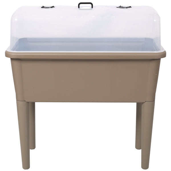 2-Piece Raised Garden Bed with Ventilated Greenhouse Lid