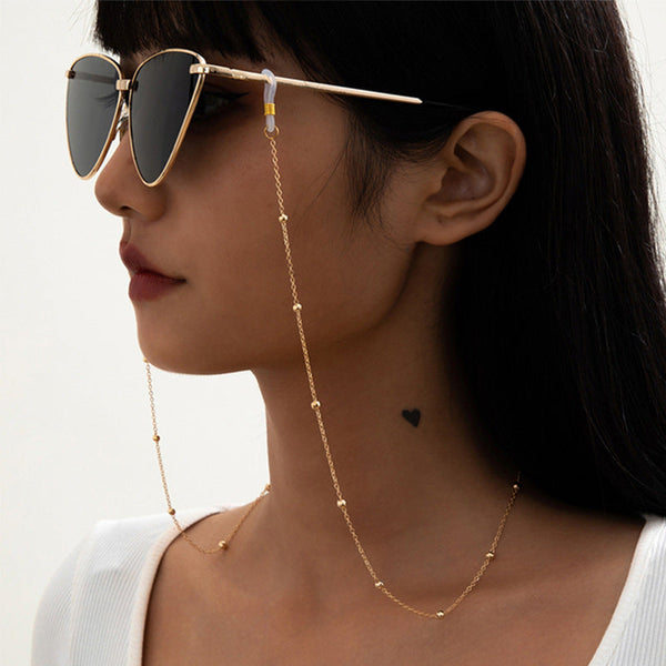 Bead metal glasses chain mask chain women's sunglasses chain accessories non-slip dual use
