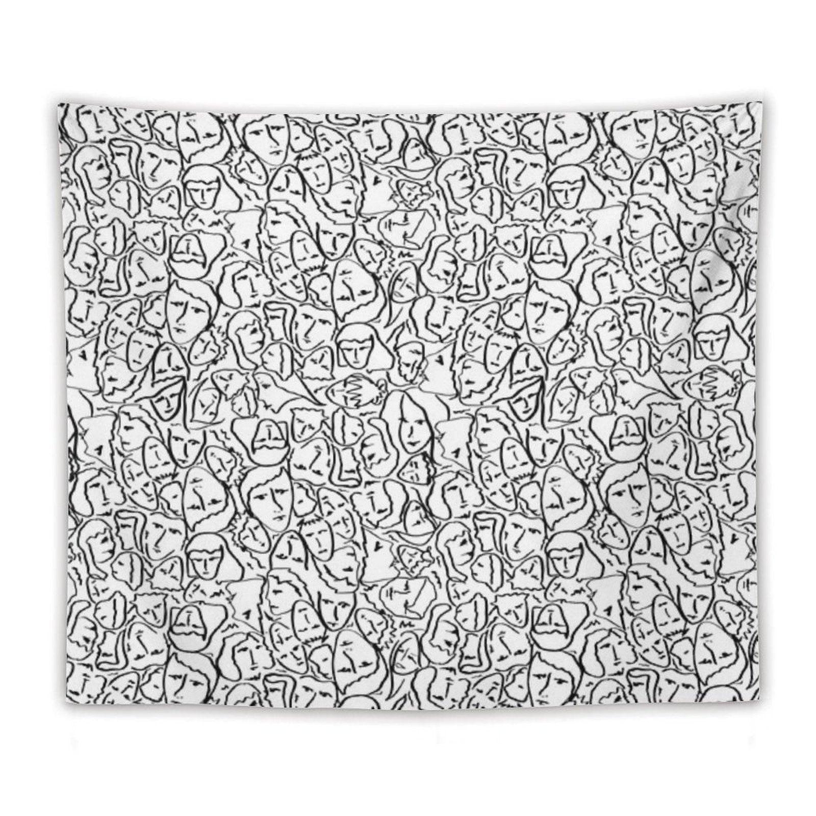 Call Me By Your Name Elios Shirt Faces in Black Outlines on White CMBYN Tapestry