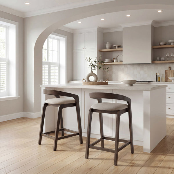 Troy Counter Stool (Set of 2) Dove Gray & Espresso
