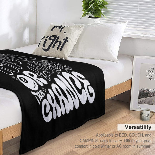Drippy Typography - Take The Risk Or Lose The Chance Versatility Throw Blanket