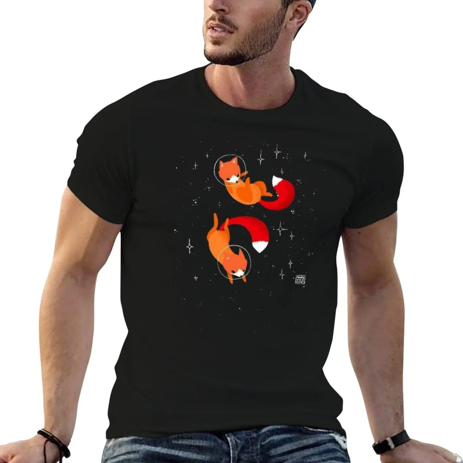 Space Foxes  Cotton T-Shirt