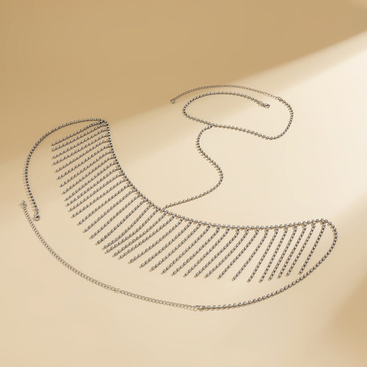 Sexy Claw Chain Tassel Cross Body Chain One Piece Silver Bodychain