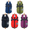 Pet clothing waterproof and warm dog cotton coat winter skiing suit chest and back integrated cotton vest