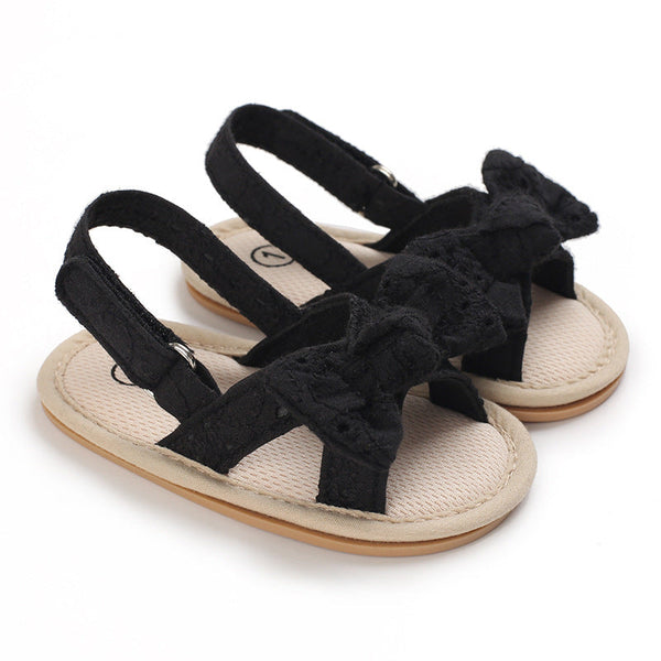 Baby Shoes Summer New 0-1 Year Old Rubber Sole Bow Sandals Toddler Shoes Baby Shoes