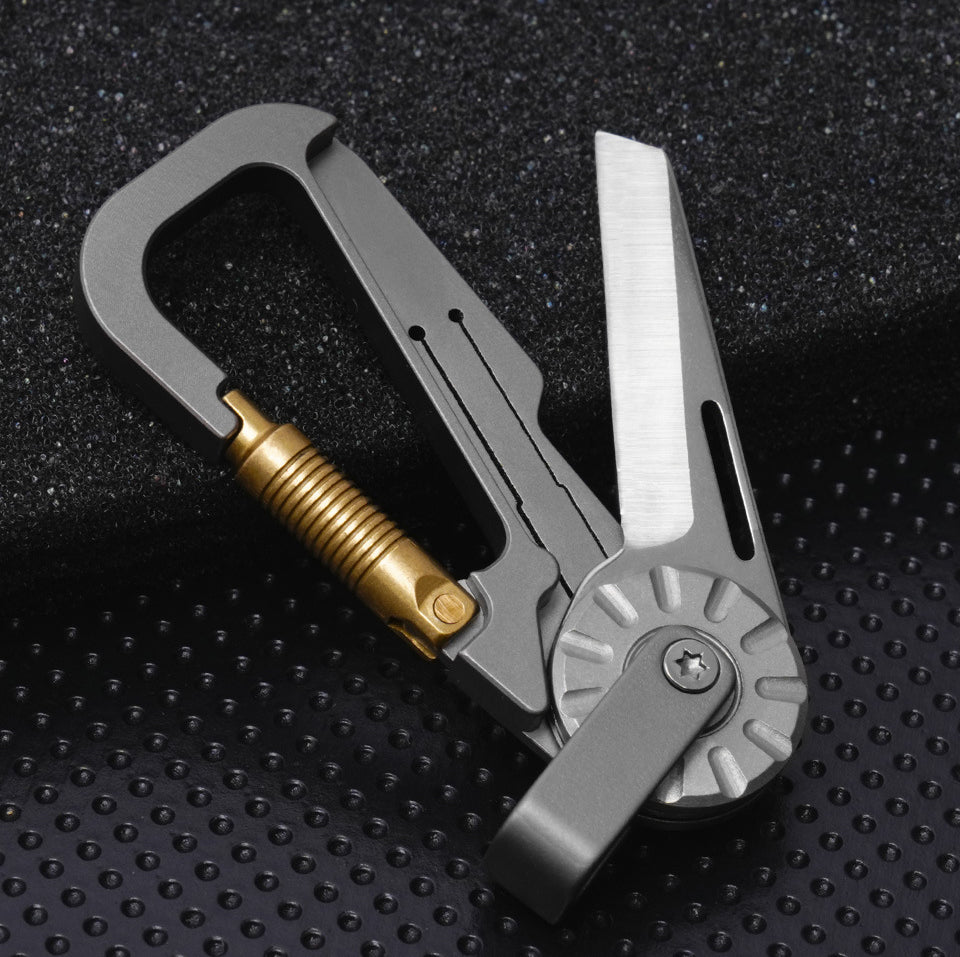Tactical Multi-Tool Carabiner for Men - Heavy Duty Outdoor Gear Accessory with Bottle Opener & Keychain Hook Wautton Outdoor Gear