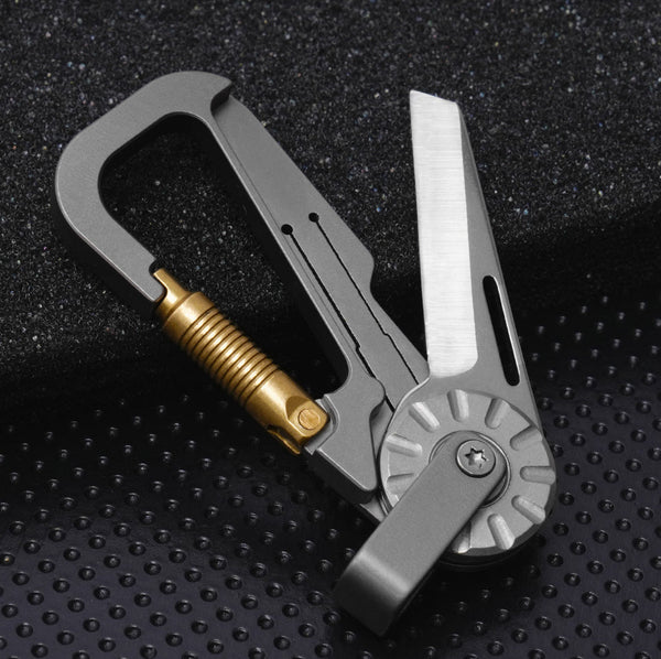 Tactical Multi-Tool Carabiner for Men - Heavy Duty Outdoor Gear Accessory with Bottle Opener & Keychain Hook Wautton Outdoor Gear