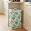 19 Gal Bamboo Clothes Hamper with Removable Liner and Portable Handles-Green
