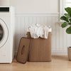 19 Gal Capacity Bamboo Clothes Hamper with Removable Liner and Portable Handles-Brown