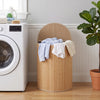 19 Gal Capacity Bamboo Laundry Hamper with Zippered Lid-Natural