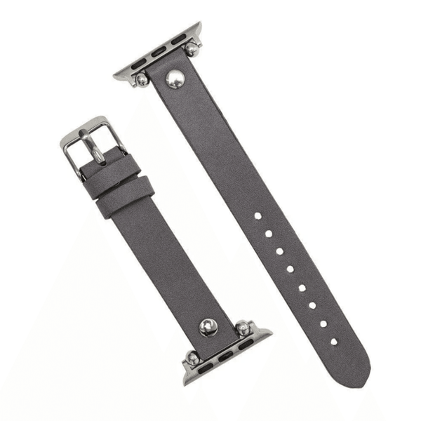 Apple Watch Dark Grey Leather Strap - Detroit