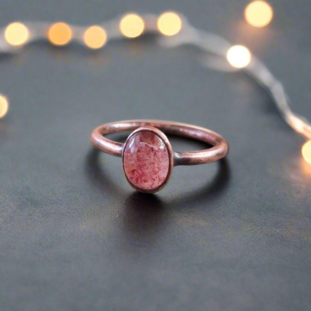 Strawberry Quartz Ring - Heart Healing Within | By Blackbird & Sage