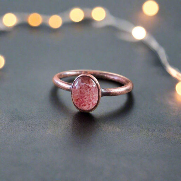 Strawberry Quartz Ring - Heart Healing Within | By Blackbird & Sage