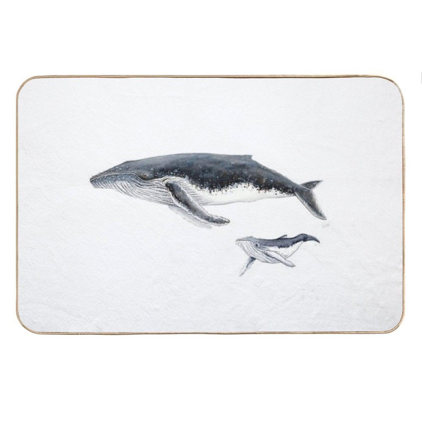 Humpback Whale Mother And Baby Whale Megaptera Novaeangliae Bath Mat