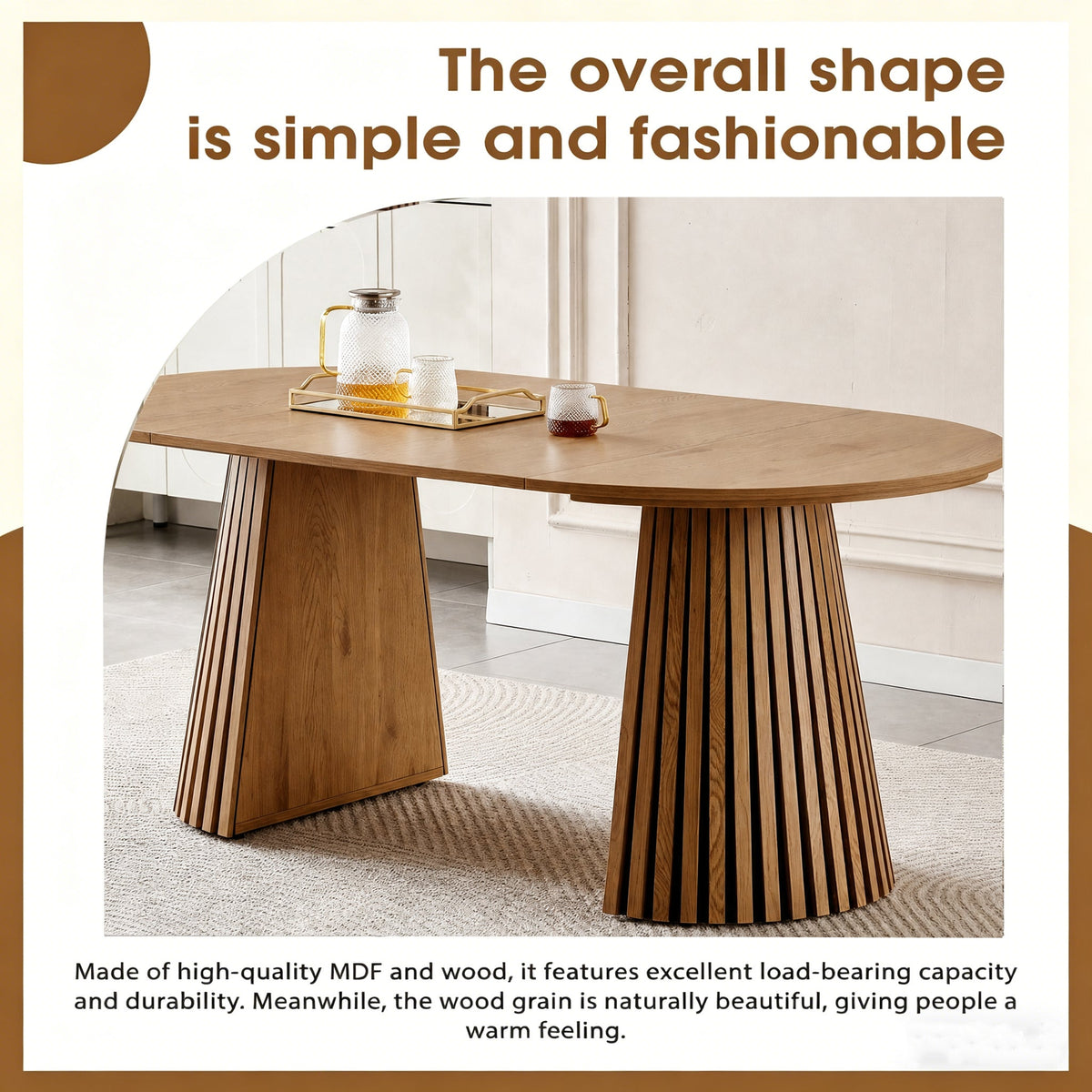 Flexible and Extendable Wooden Dining Table