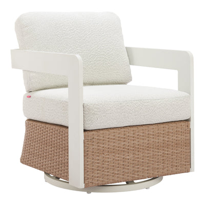Gelo Swivel Chair White & Brown