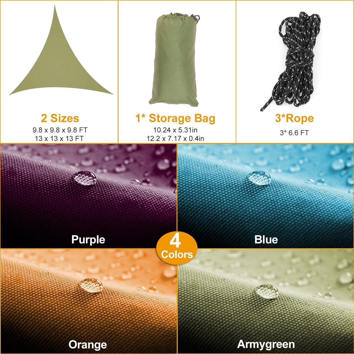 Shade Sail Patio Cover Shade Canopy Camping Sail Awning Sail Sunscreen Shelter Triangle Cover For Kindergarten Playground Outdoor