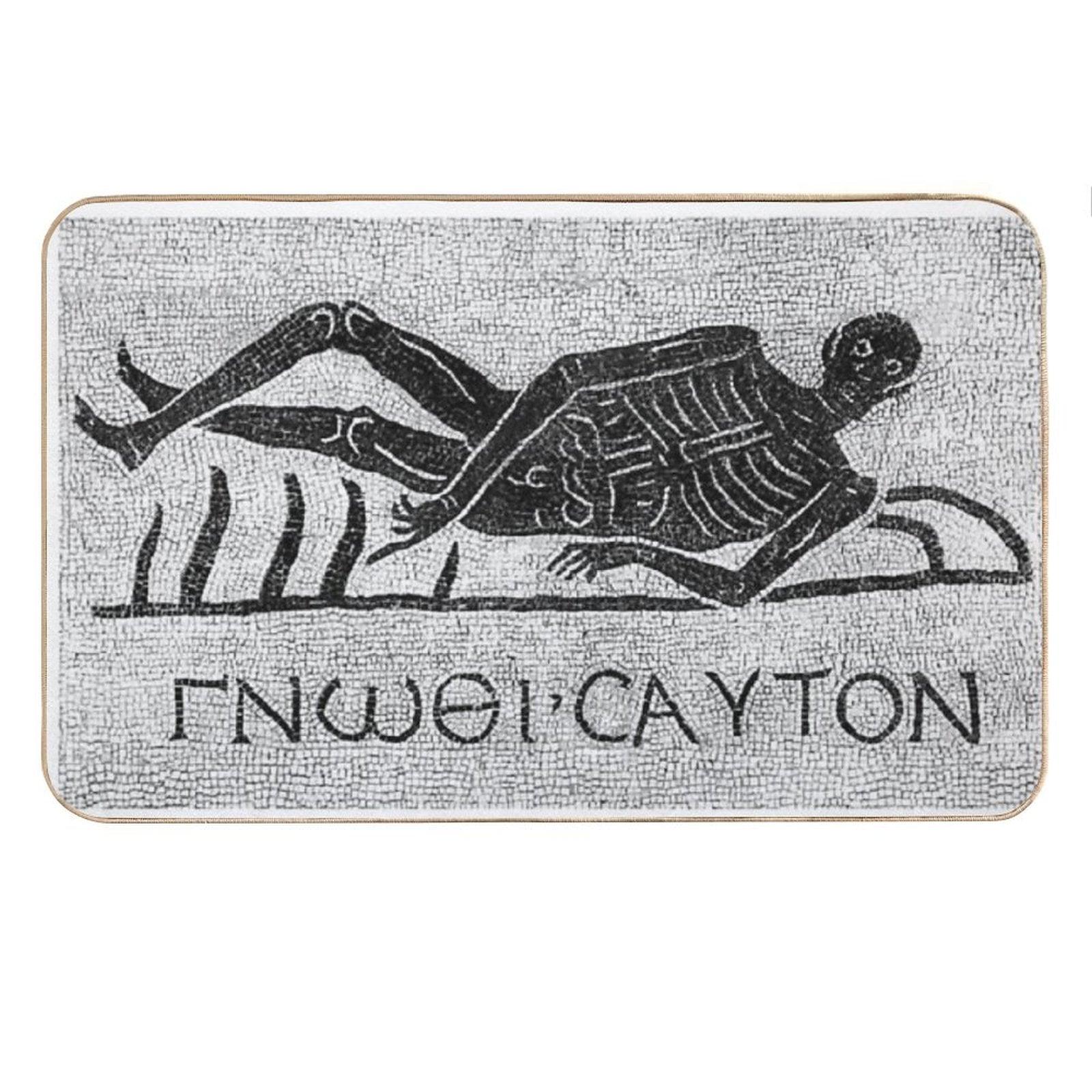 Know Thyself - Roman Mosaic - Greek Text Bath Mat