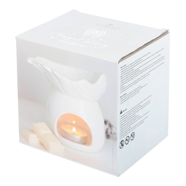 White Angel Wing Dish Tealight Wax Warmer