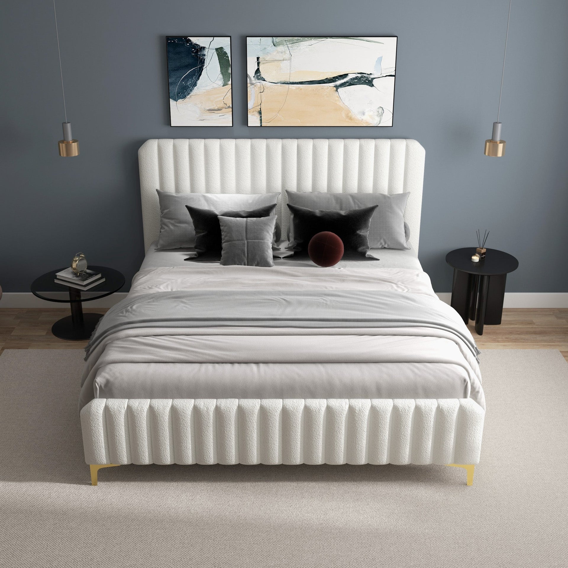 Valery King Size Upholstered Platform Bed