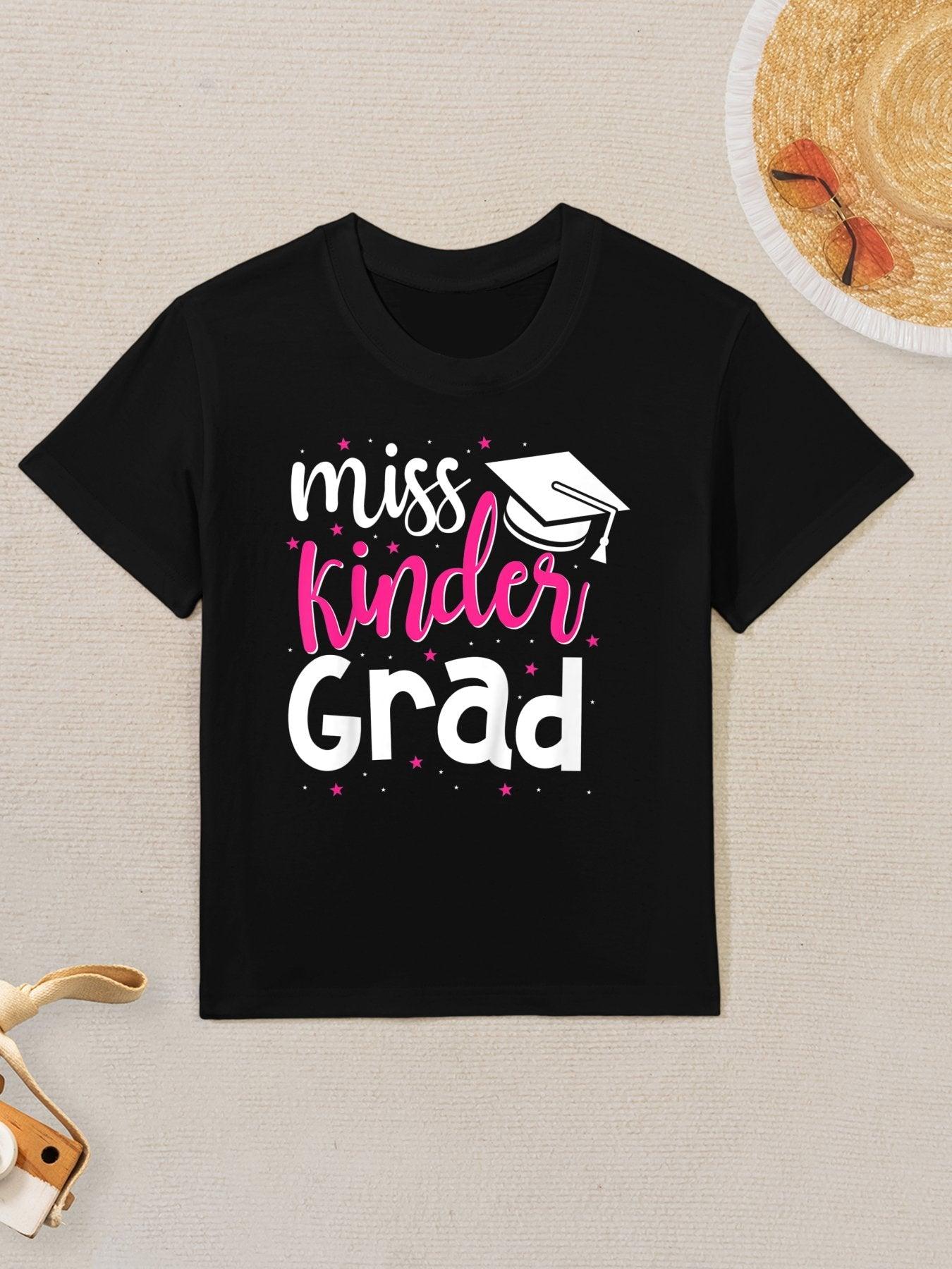 Kids Kids Miss Kinder Grad Kindergarten Graduation Kids T-Shirt