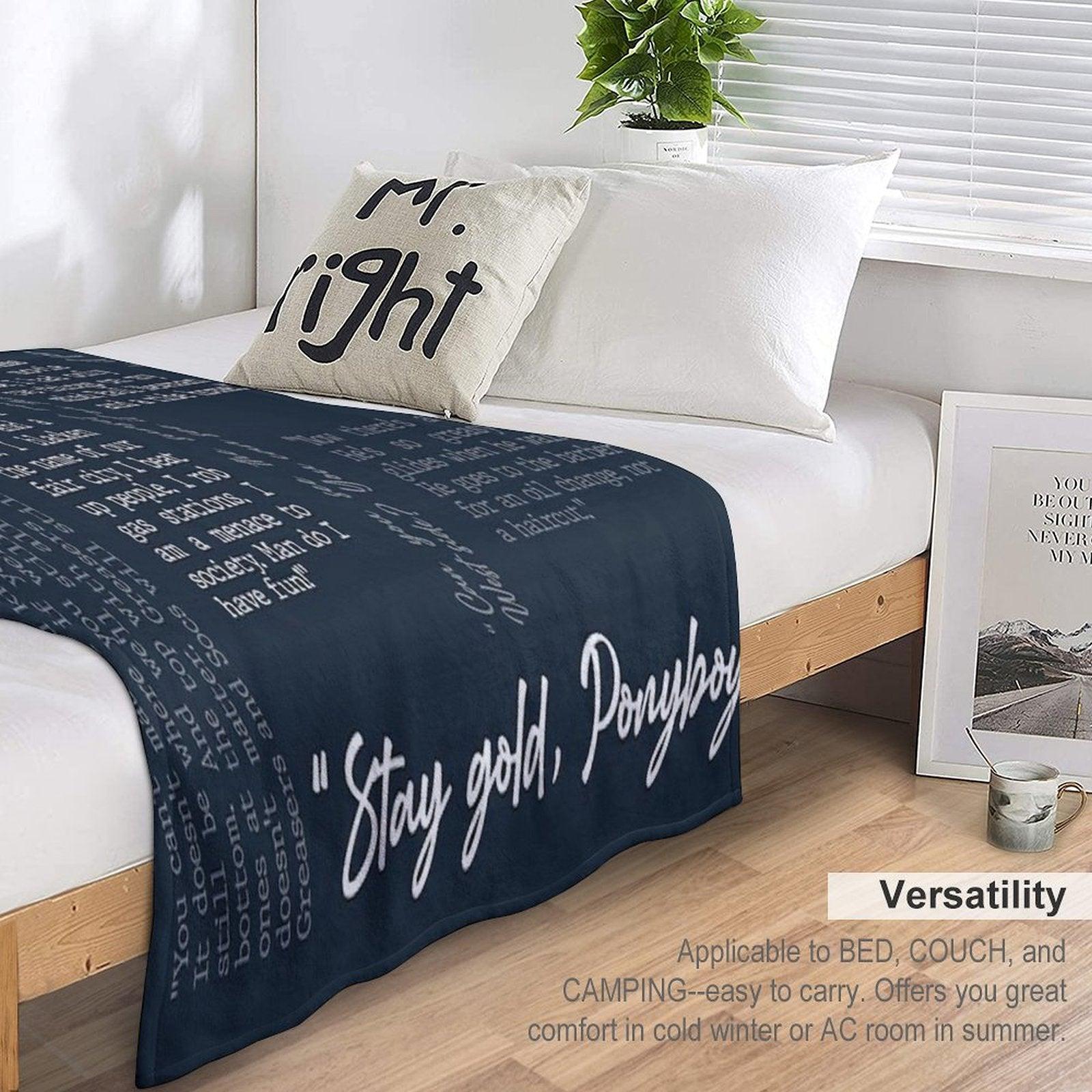 Outsiders Word Cloud - Stay Gold Ponyboy Throw Blanket