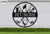 Golf 19th Hole Custom Name Metal Sign | Personalized Golf Bar Decor - Satin Black / 12