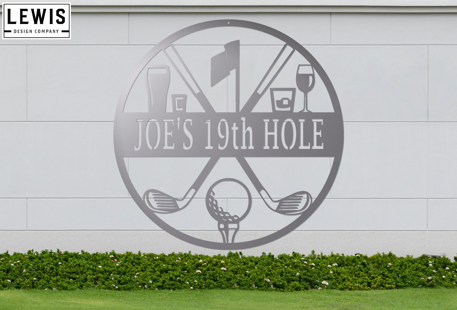 Golf 19th Hole Custom Name Metal Sign | Personalized Golf Bar Decor