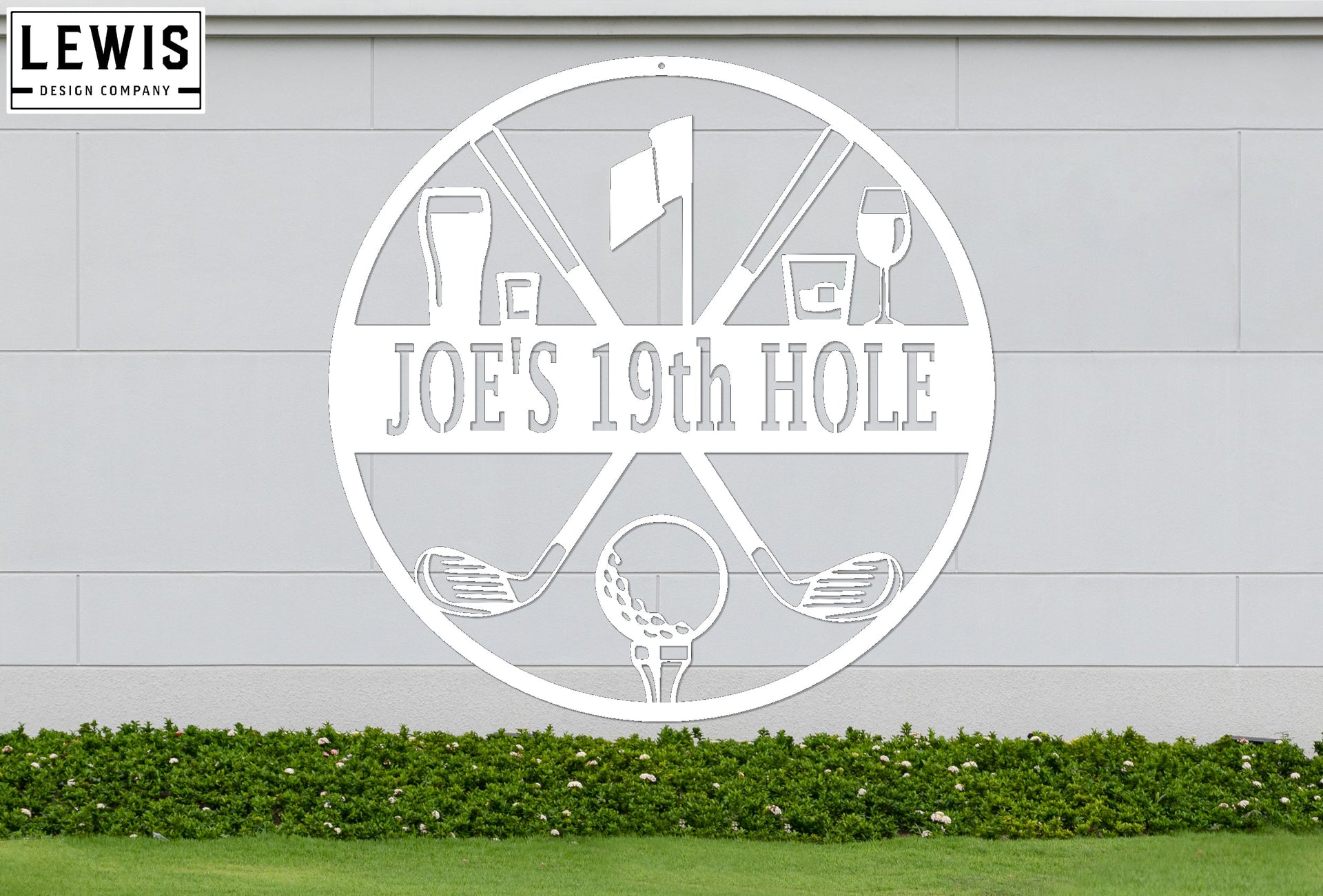 Golf 19th Hole Custom Name Metal Sign | Personalized Golf Bar Decor