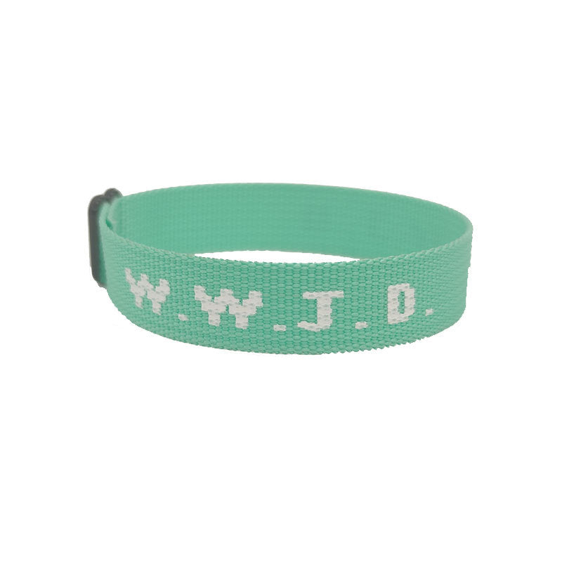 Alphabet Jacquard Printed Wrist Strap Bracelet Strap Unisex WWJD Bracelet Adjustable Bracelet