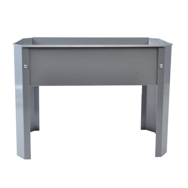 Elevated garden bed, metal elevated outdoor flowerpot box, suitable for backyard and terrace, large flowerpot Grey + Steel