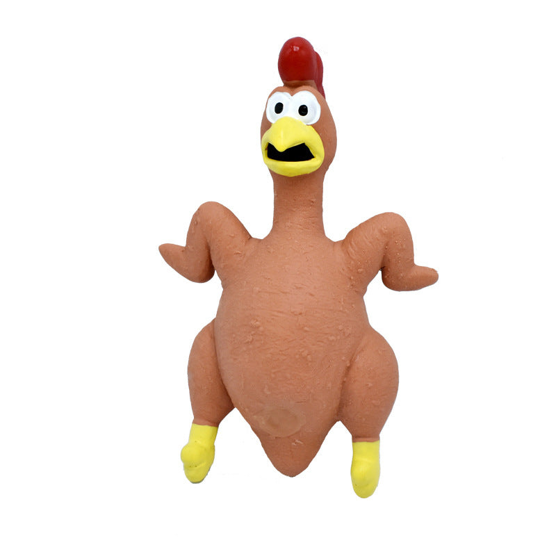 Pet Dog Toy Squeaky Chicken Latex Chew-Resistant for Large and Medium Dogs Boredom Relief Sound-Making Toy for Puppies