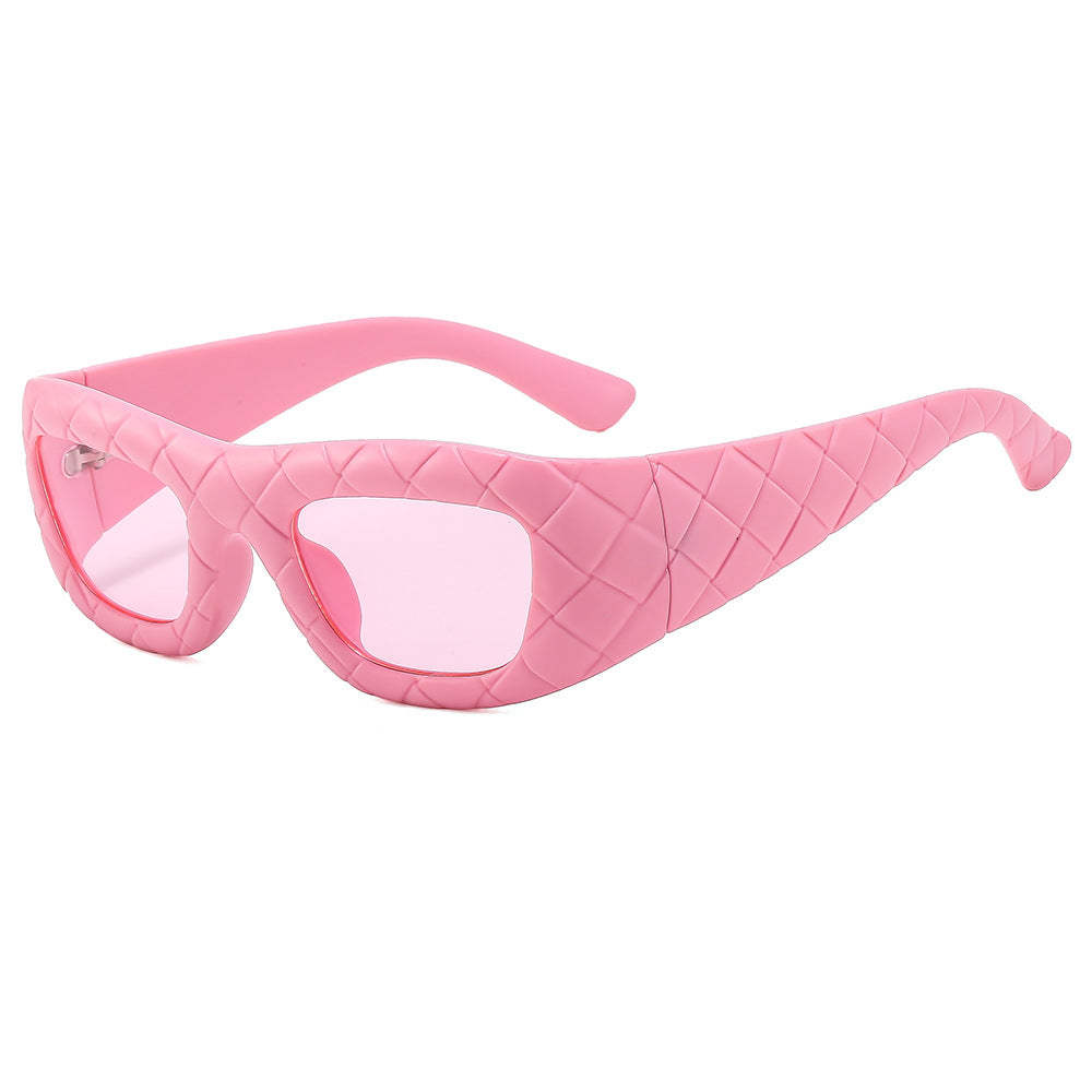 Weaving design frame, personalized fashion sunglasses, men's and women's high-end sense, European and American ins trend sun protection sunglasses